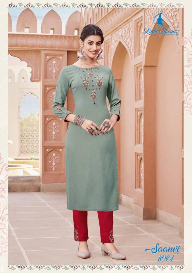 Ladies Flavour Saanvi 4 Exclusive Designer Kurti With Bottom Collection